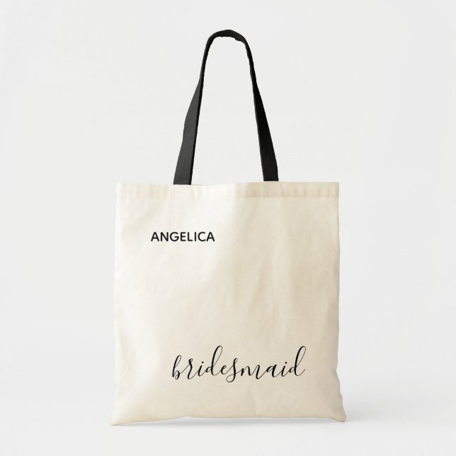 Tote Bag Minimal de la typographie moderne Mariage Bridesma (Devant)