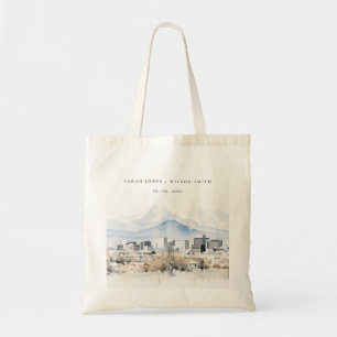 Tote Bag Minimal Salt Lake City Utah Watercolor Mariage
