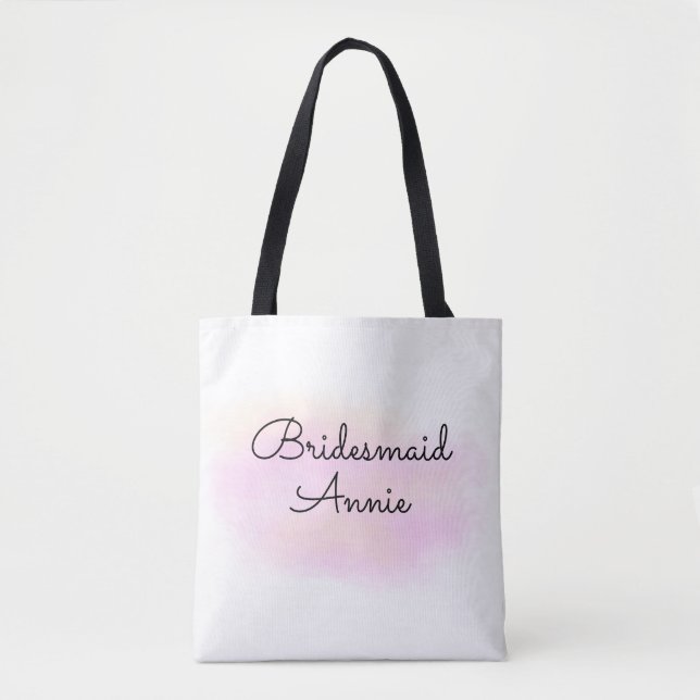 Tote Bag minimale add your name text bridesmaid gijd (Devant)