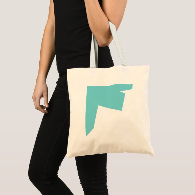 Tote Bag Minimalisme Art Abstrait Bleu Blanc (Devant (produit))