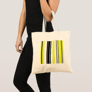Tote Bag Minimalisme Bandes Jaunes et Noires