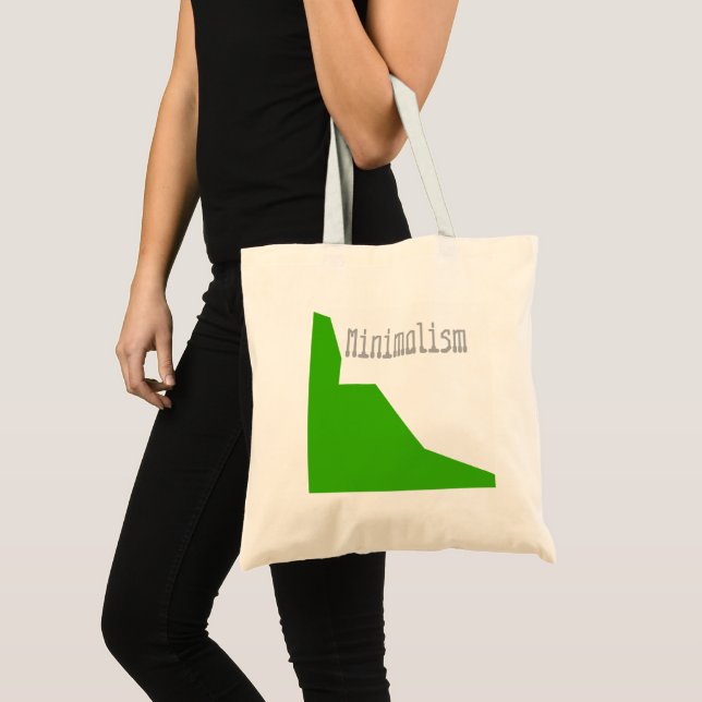 Tote Bag Minimalisme Vert Blanc (Devant (produit))