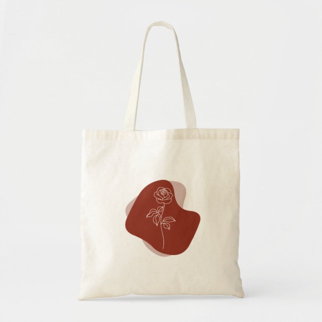Tote Bag Minimalist  Abstract Boho Rose (Devant)