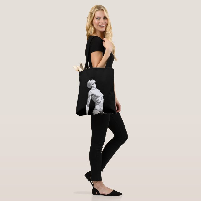 Tote Bag Minimalist Female Android Aesthetic Art - Bold Fut (Sur le modèle)