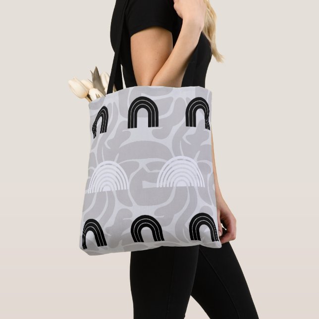 Tote Bag Minimalist Mixed Boho Arches (De près)