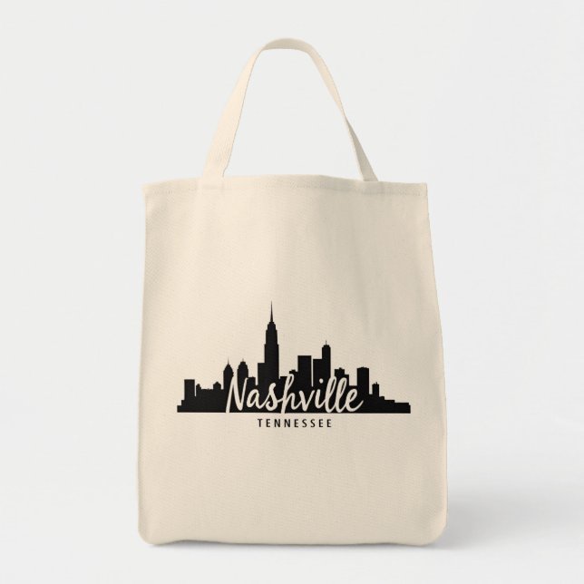 Tote Bag Minimalist Nashville Skyline, Tennessee City   (Devant)