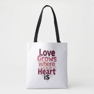 Tote Bag Minimaliste&Inspiration L'amour grandit là où votr