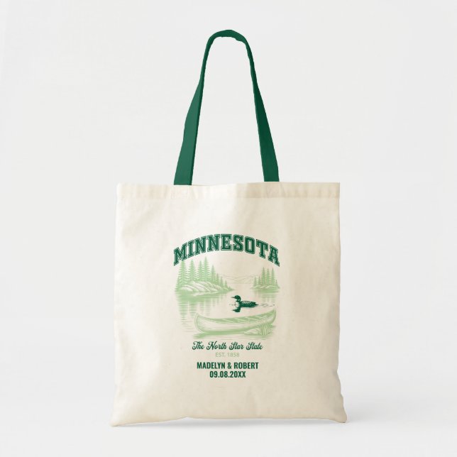 Tote Bag Minnesota Wedding Welcome Bag, State Love (Devant)