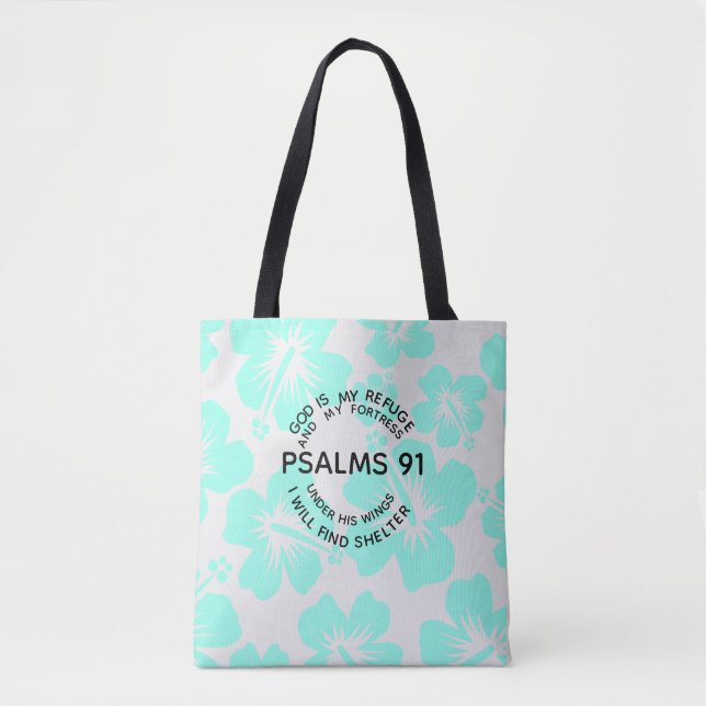Tote Bag Mint psalms 91 flower  (Devant)