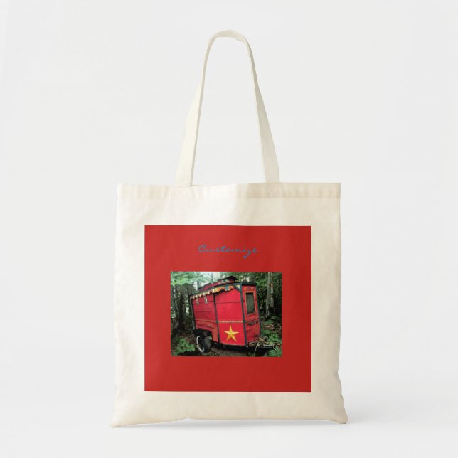 Tote Bag Minuscule caravane rouge tzigane customisée (Devant)