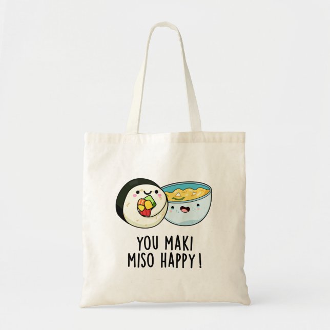 Tote Bag Miso Happy Funny Soup Pun (Devant)