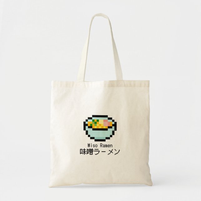 Tote Bag Miso Ramen Retro Pixel Art (Devant)