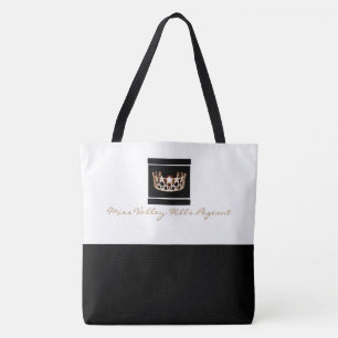Tote Bag Miss America USA Custom Color Crown Fourre-tout Bl