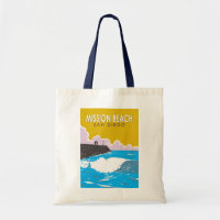 Mission Beach California Travel Art Vintage