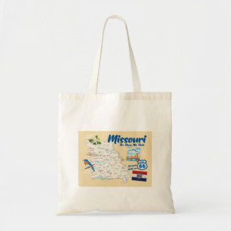 Tote Bag Missouri MO The Show Me State Map Arch Route 66