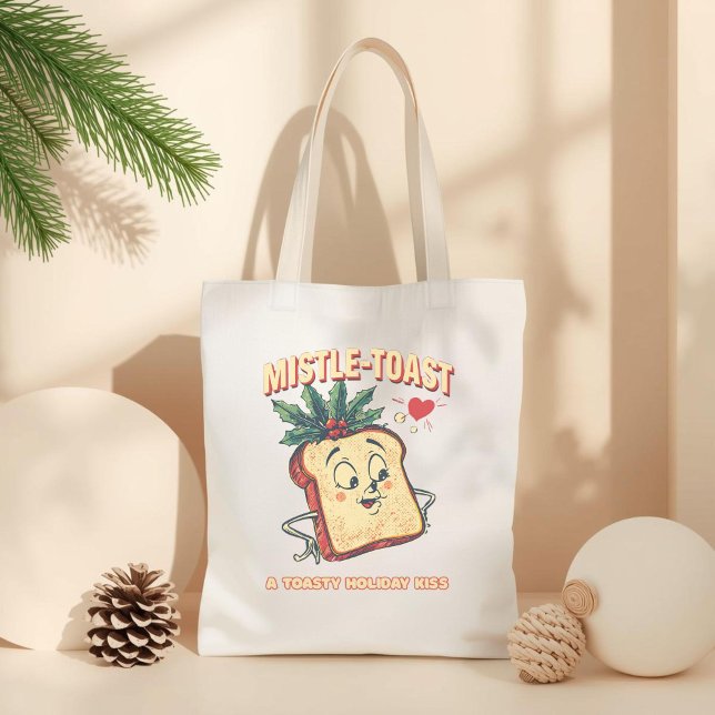 Tote Bag Mistle-toast – Calembour de gui de Noël amusant  (Créateur téléchargé)