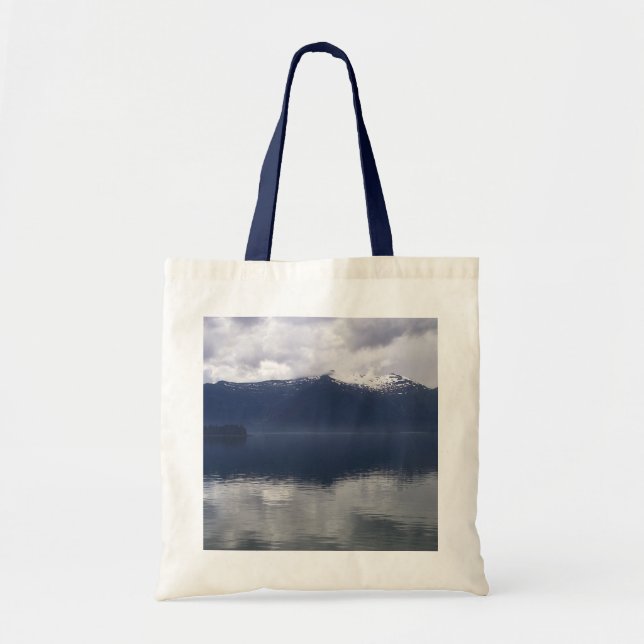 Tote Bag Misty Alaskan Sea dans les tons bleu (Devant)
