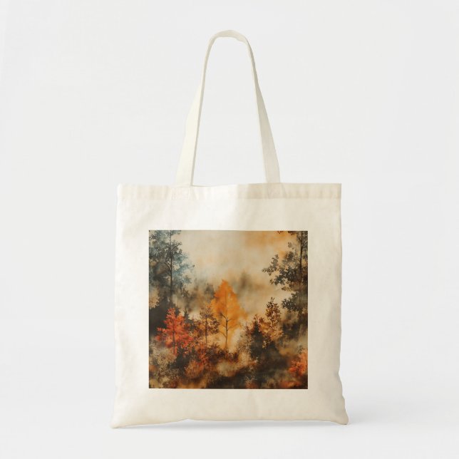 Tote Bag Misty Autumn Forest Fourre-tout (Devant)