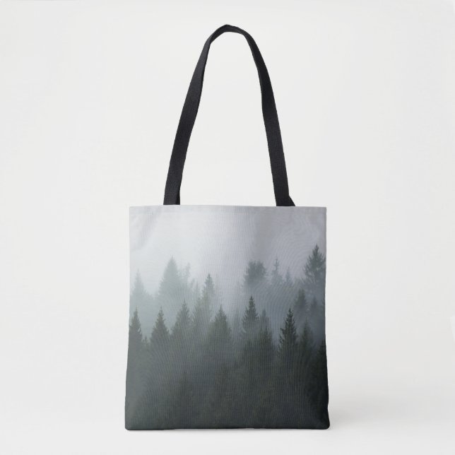Tote Bag Misty Mountain Forest Brouillard d'automne (Devant)