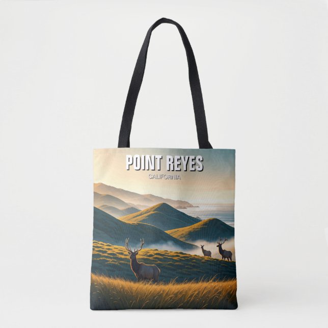 Tote Bag Misty Point Reyes National Seashore Elk (Devant)