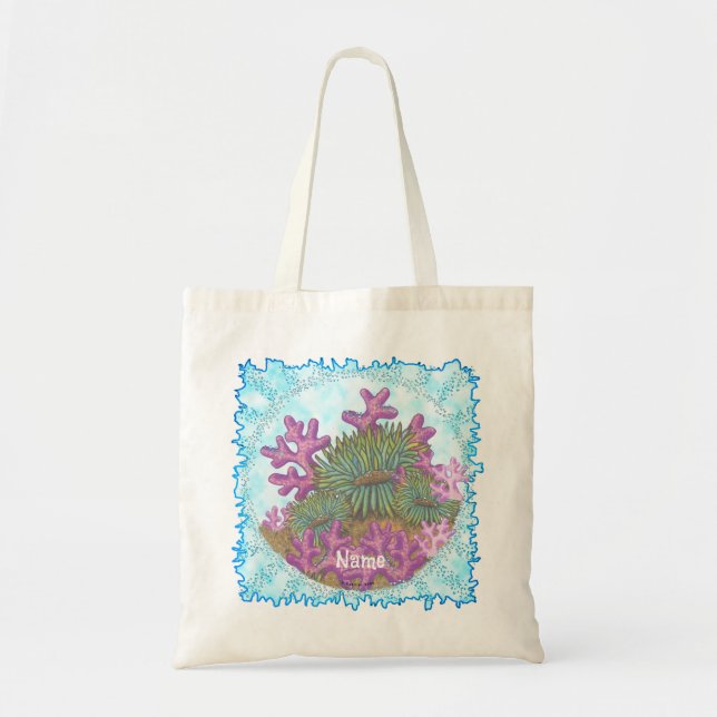 Tote Bag Misty Sea Coral seashells  (Devant)