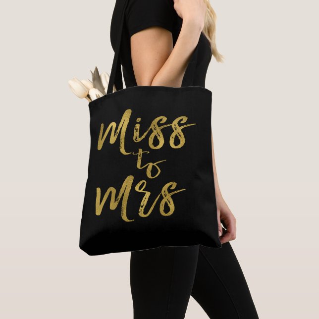 Tote Bag Mlle à Mme Fête des mariées Party Gold Foil (De près)