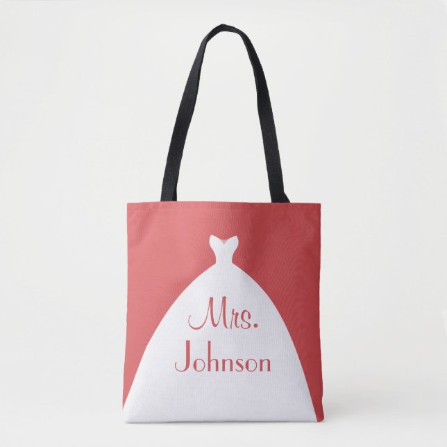 Tote Bag Mme Mariage Gown Rouge et blanc (Devant)