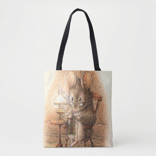 Tote Bag "Mme Mouse Tricot" par Beatrix Potter (Devant)