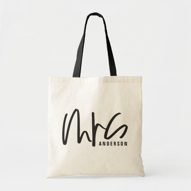 Tote Bag Mme typographie mariage cadeau (Devant)