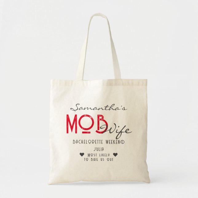 Tote Bag Mob Wife & Martini Black Bach (Devant)