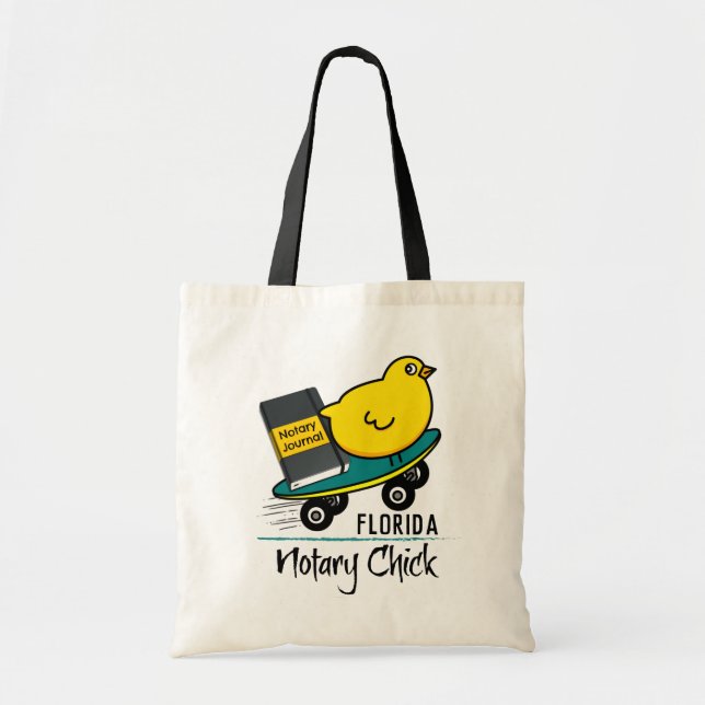 Tote Bag Mobile Notaire Chick Riding Skateboard Floride (Devant)