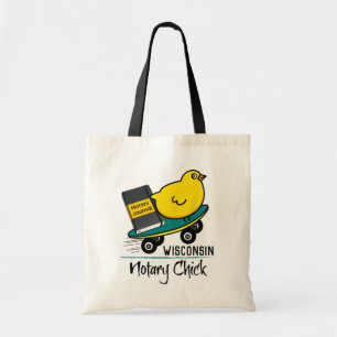 Tote Bag Mobile Notaire Chick Riding Skateboard Wisconsin