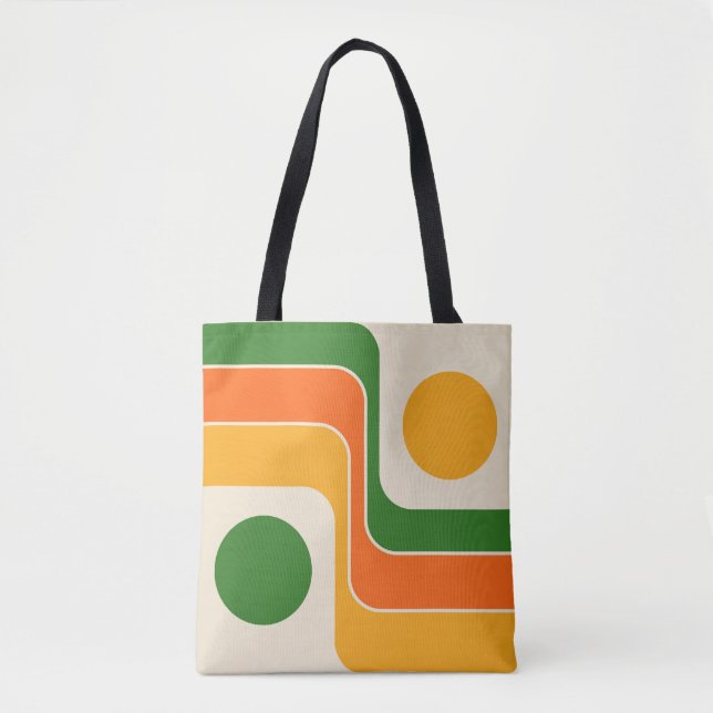 Tote Bag Mod 1970s Retro Style Geometric Design (Devant)