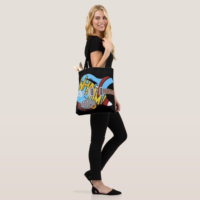 Tote Bag Mod Pop Art Air Guitare (Sur le modèle)
