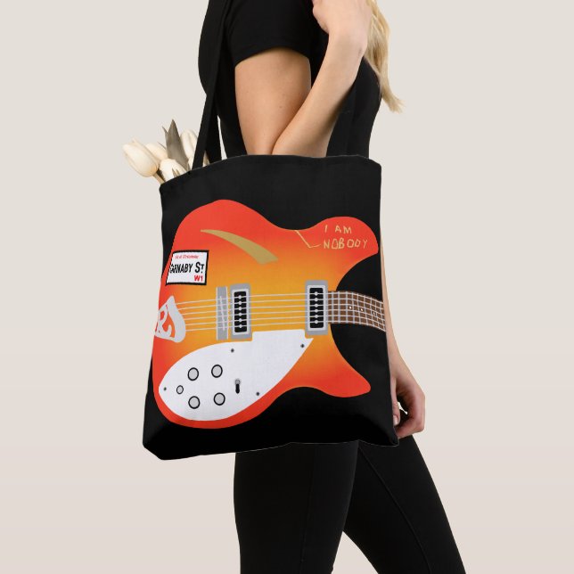 Tote Bag Mod Pop Art Electric Air Guitare (De près)
