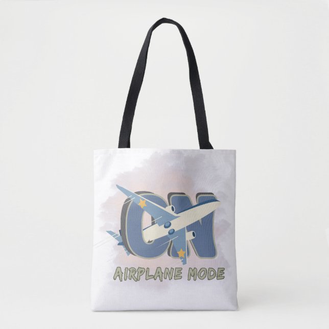 Tote Bag Mode Avion Activé - Voyage Drôle (Devant)
