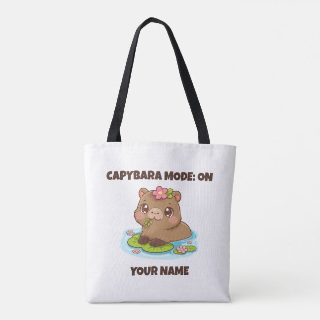 Tote Bag Mode Capybara Mignon Personnalisé (Dos)