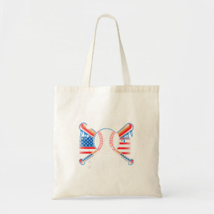 Tote Bag Mode de vie baseball Drapeau américain Usa Patriot