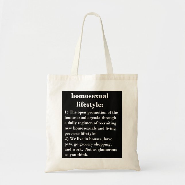 Tote Bag Mode de vie homosexuel (Devant)