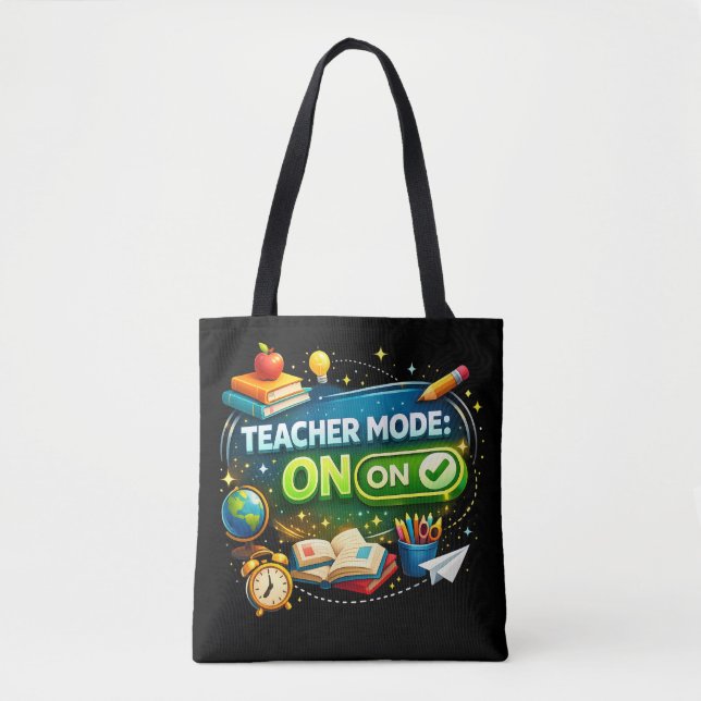 Tote Bag Mode Enseignant : ACTIVÉ – Joli design de rentrée  (Devant)