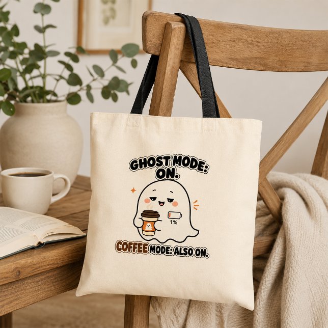 Tote Bag Mode Fantôme Activé Mode Café Aussi Activé Introve (Créateur téléchargé)