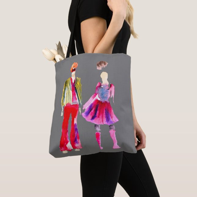 Tote Bag Mode illustration aquarelle boho (De près)