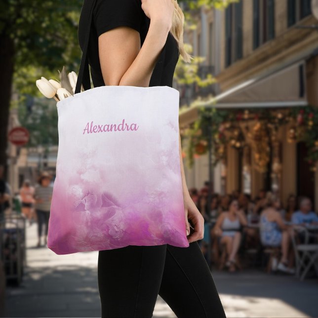 Tote Bag Mode rencontre fonction : Nom rose Marbre design (Créateur téléchargé)