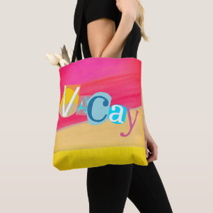 Tote Bag Mode Vacances Rétro aux Couleurs de Bonbons Vives