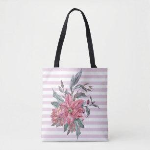 Tote Bag Mode Vintage en rayures roses Fourre-tout