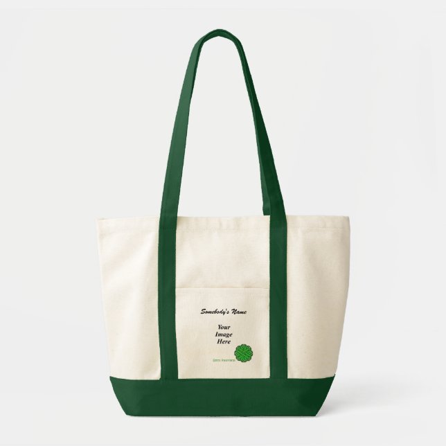 Tote Bag Modèle à ruban vert (Devant)