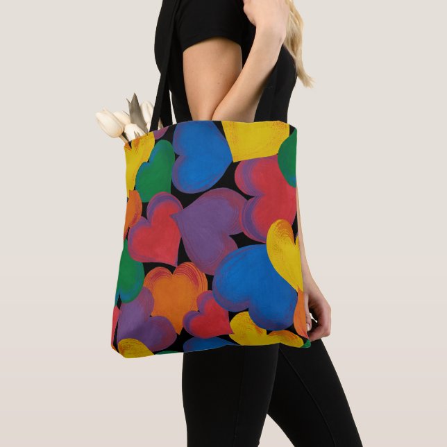 Tote Bag modèle cardiaque répétitif (De près)