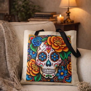 Tote Bag Modèle crâne à sucre