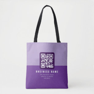 Tote Bag Modèle de code QR moderne modifiable Purples