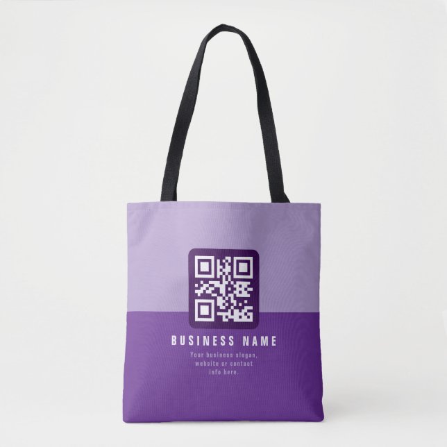 Tote Bag Modèle de code QR moderne modifiable | Purples (Devant)
